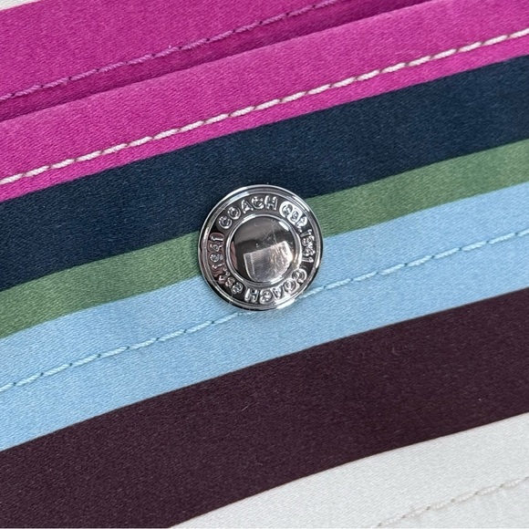 Coach Legacy Multicolor Turnlock Satin Stripe Leah Tote + Wristlet - Picture 8 of 13